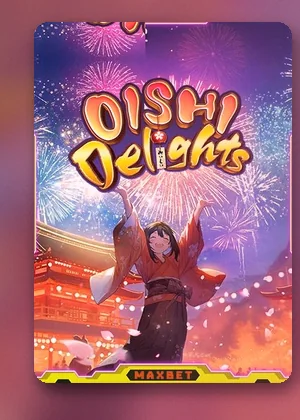 Oishi Delights เกมสล็อตยอดนิยมใน 688PG หน้าปกลายของอร่อยสไตล์ญี่ปุ่น